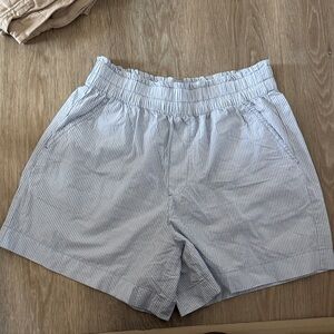 aerie Light Blue and White Pinstripe Shorts
